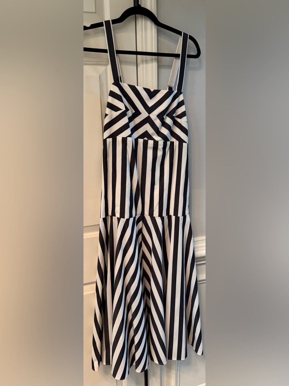 NWT Kate Spade New York Navy & White Striped Midi Dress Size 6